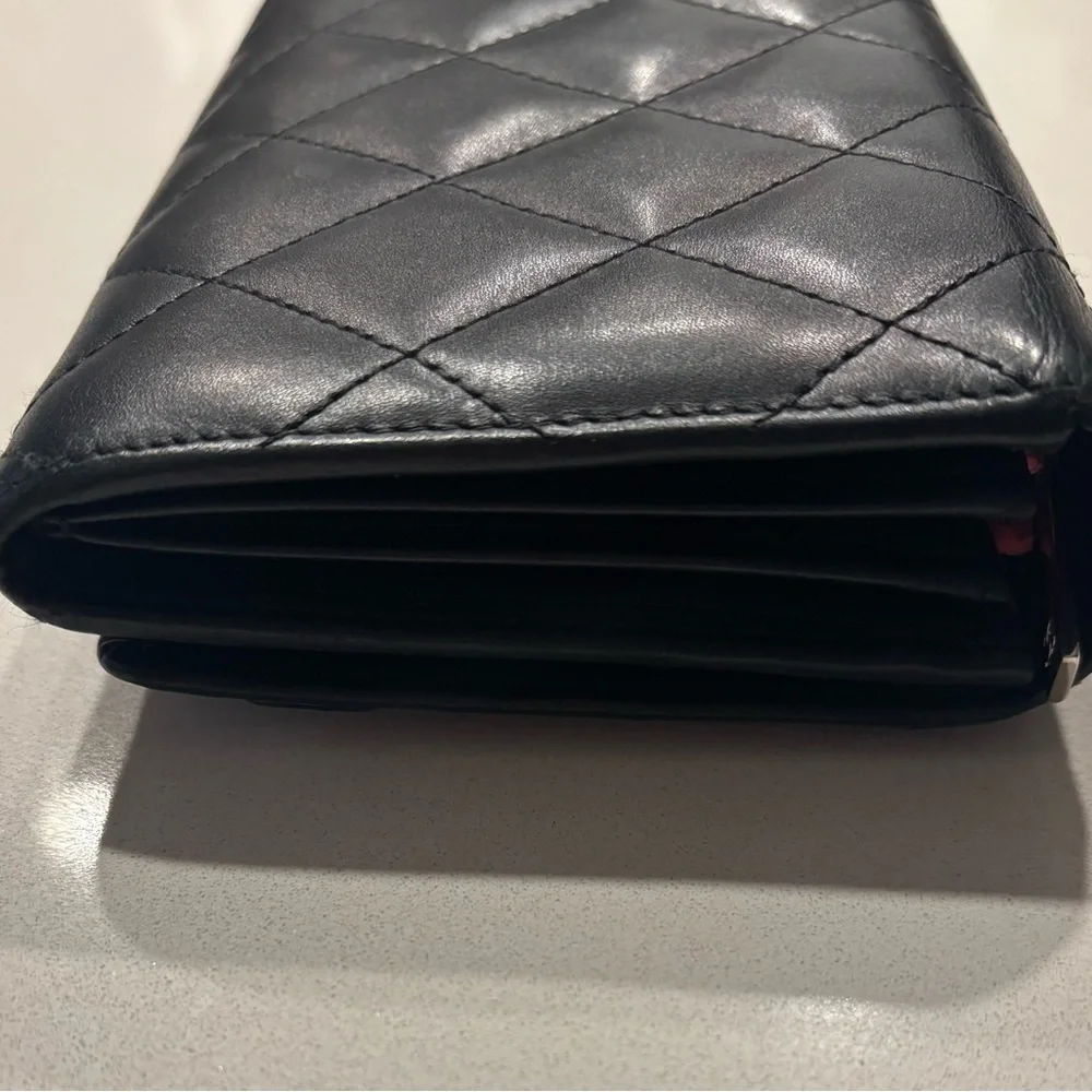 Chanel Quilted Cambon Lambskin Wallet in Black with Pink Interior - Picture 11 of 11